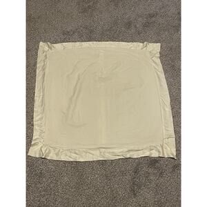 Bella Notte Linens Euro Pillow Sham Ava Rayon Button White Beige Satin Flange